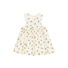 Load image into Gallery viewer, The Layla Dress by Rylee & Cru is a sleeveless cream babydoll dress for toddlers, crafted from soft cotton jersey with a flared skirt and a playful yellow cherry print.