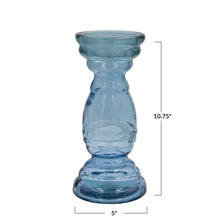 Load image into Gallery viewer, Recycled Glass Candle Holder - Blue