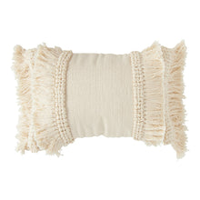 Load image into Gallery viewer, Cream Lumbar Fringe Pillow