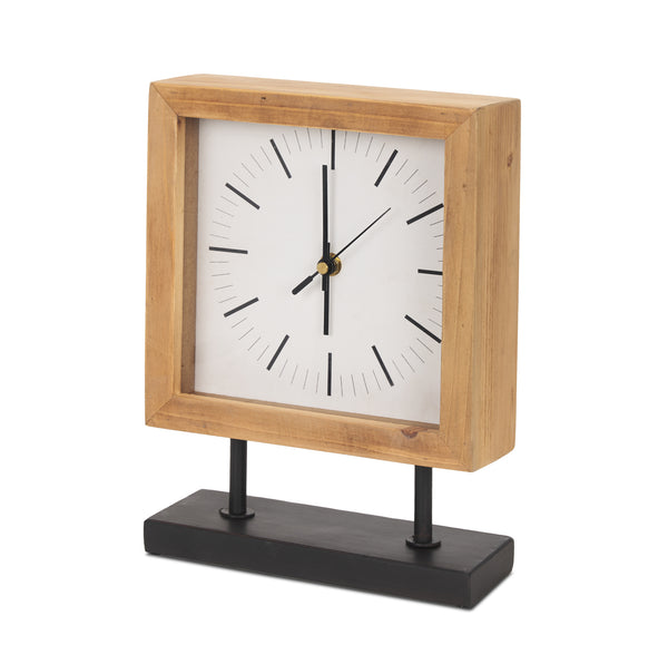 Square Wood Table Clock