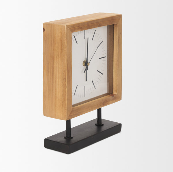 Square Wood Table Clock