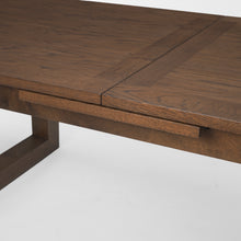 Load image into Gallery viewer, 106" Oak Wood Extendable Dining Table