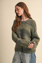 Load image into Gallery viewer, Speckled Knit Striped Sweater Pullover