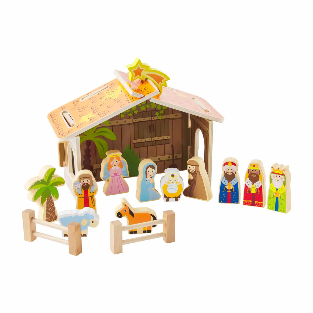 Wood Kid's Nativity