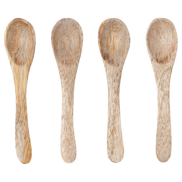 S/4 Mango Wood Mini Spoons