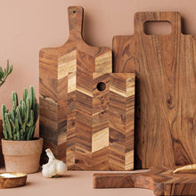 Load image into Gallery viewer, 10" Acacia Chevron Serving Board
