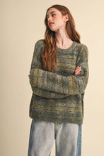 Load image into Gallery viewer, Speckled Knit Striped Sweater Pullover