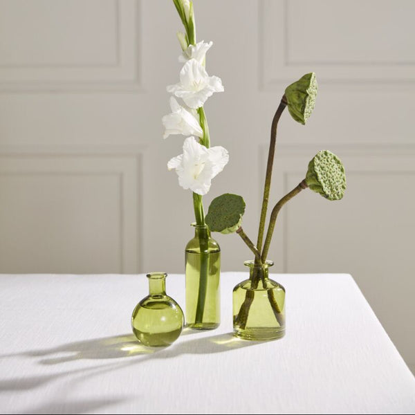 Green Glass Budvase, 3 Styles