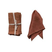 Load image into Gallery viewer, 18&quot; Stonewashed Rust Linen Napkins, Set of 4