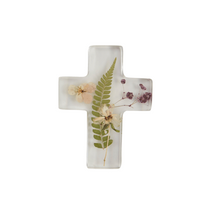 Load image into Gallery viewer, Dried Flower/Fern Resin Cross