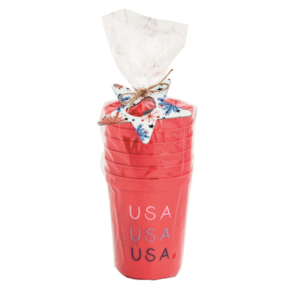 Patriotic Cup Set w/ Bottle Opener