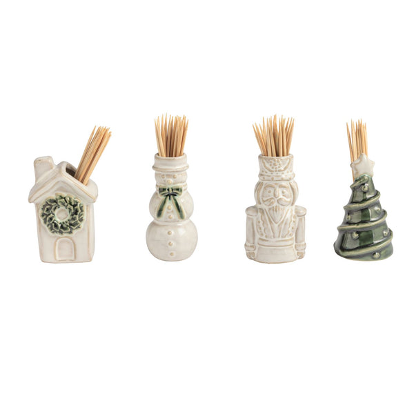 White Christmas Toothpick Caddy