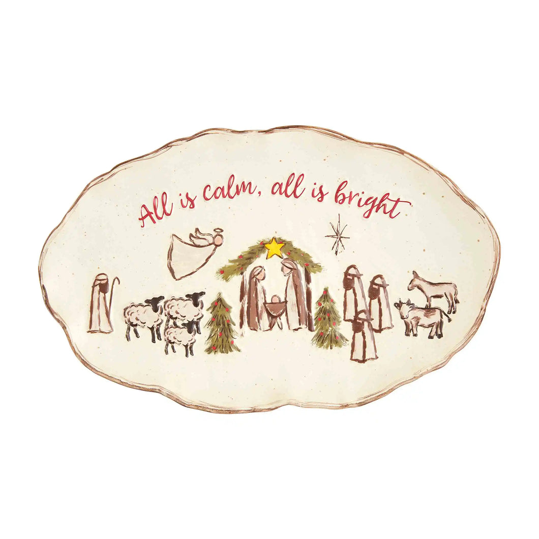 Farm Nativity Platter