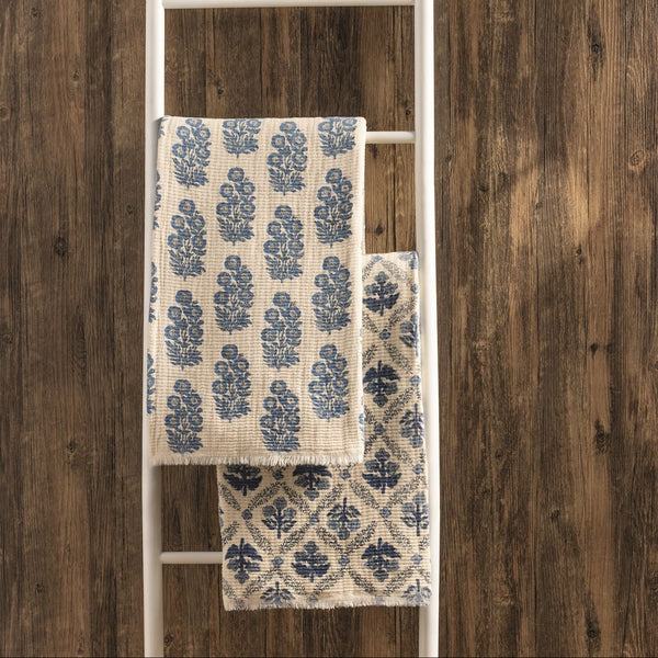 60x50 Blue Printed Throw Blanket