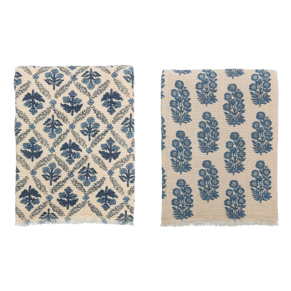 60x50 Blue Printed Throw Blanket