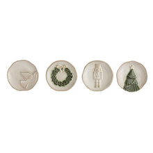 Load image into Gallery viewer, White Christmas Tidbit Plates