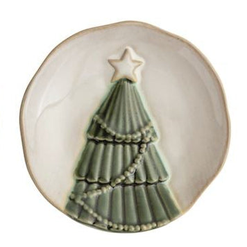 White Christmas Tidbit Plates