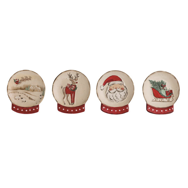 Snow Globe Tidbit Plates