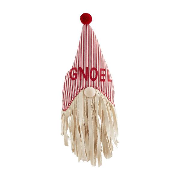 Add festive charm to your space with the Gnoel Gnome Pillow, featuring a red and white striped hat with “NOEL” (N as a pom-pom), a round nose, and a long cream beard—ideal for brightening up your holiday pillow collection.