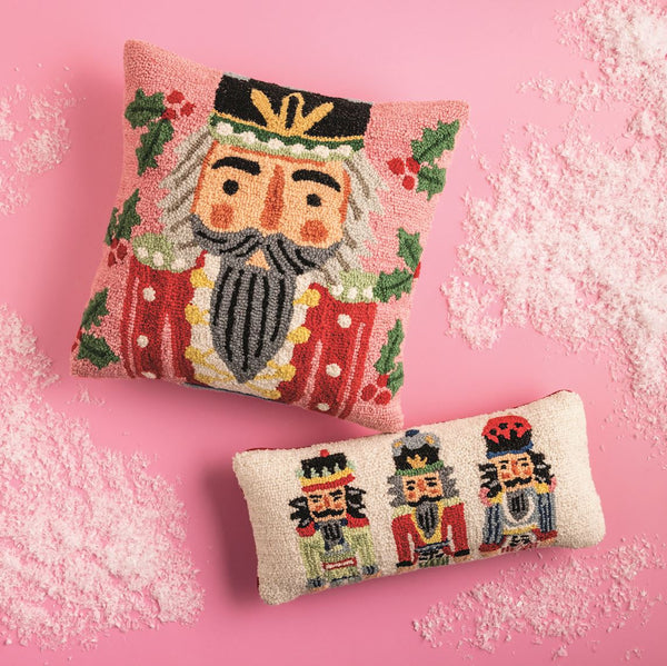 Christmas Hooked Wool Pillow