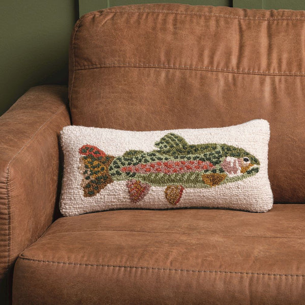 Wool Pillow w/ Rainbow Trout