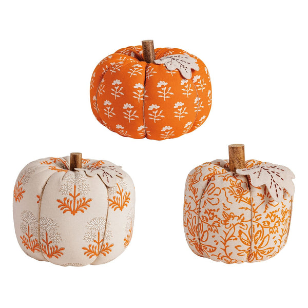 Block Print Stuffed Pumpkin