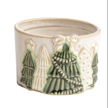 White Christmas Tidbit Dishes