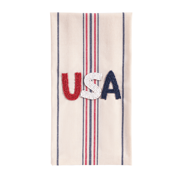 Patriotic Beaded Hand Towel