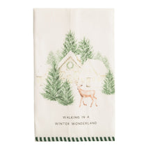 Load image into Gallery viewer, White Christmas Stripe Hem Towel