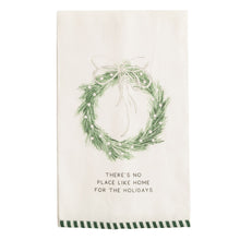 Load image into Gallery viewer, White Christmas Stripe Hem Towel