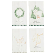 Load image into Gallery viewer, White Christmas Stripe Hem Towel