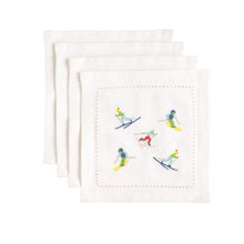 Load image into Gallery viewer, Embroidered Ski Fabric Cocktail Napkin