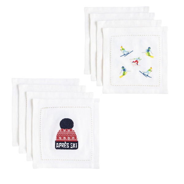 Embroidered Ski Fabric Cocktail Napkin