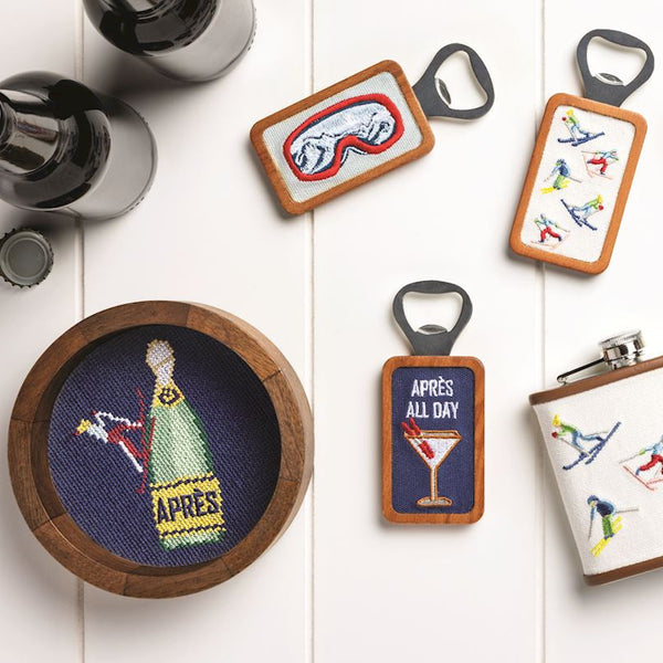 Ski Needlepoint Bottle Opener