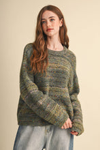 Load image into Gallery viewer, Speckled Knit Striped Sweater Pullover