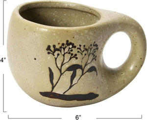 Stoneware Floral Mug