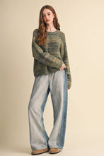 Load image into Gallery viewer, Speckled Knit Striped Sweater Pullover