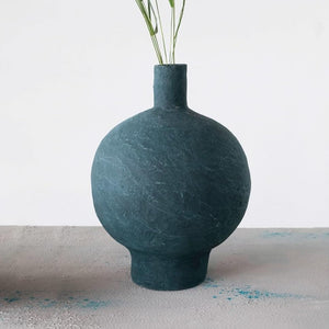 Blue Paper Mache Vase