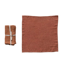 Load image into Gallery viewer, 18&quot; Stonewashed Rust Linen Napkins, Set of 4