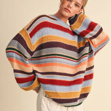Load image into Gallery viewer, Multi-color Striped Oversized Sweater