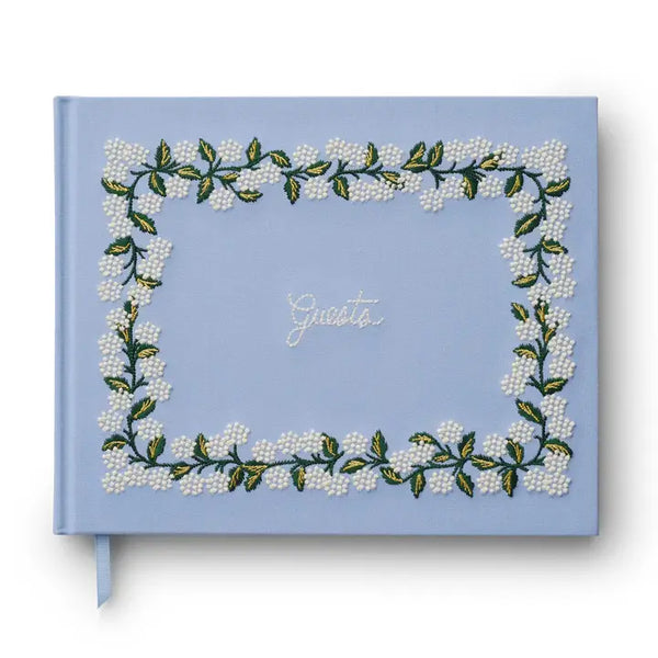 Hydrangea Embroidered Guest Book