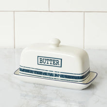 Load image into Gallery viewer, Blue Stripe Butter Dish