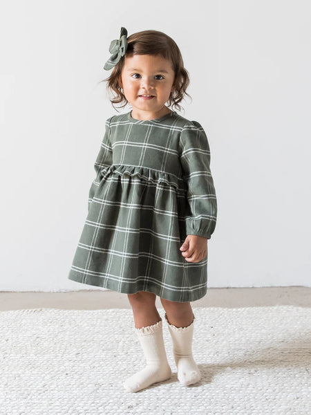 Sydney Flannel Long Sleeve Ruffle Dress