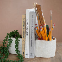 Load image into Gallery viewer, S/2 White Concrete Bookend Planters