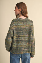Load image into Gallery viewer, Speckled Knit Striped Sweater Pullover
