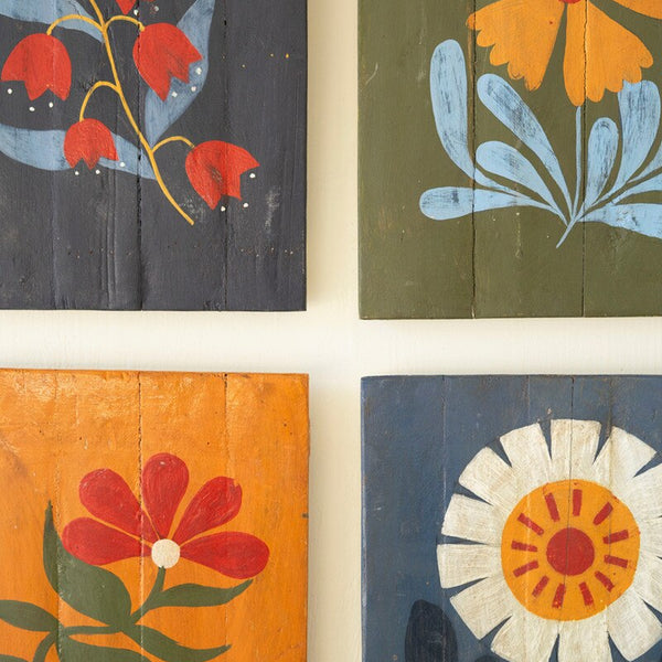 Hand Painted Florals On Wood