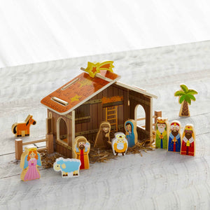 Wood Kid's Nativity