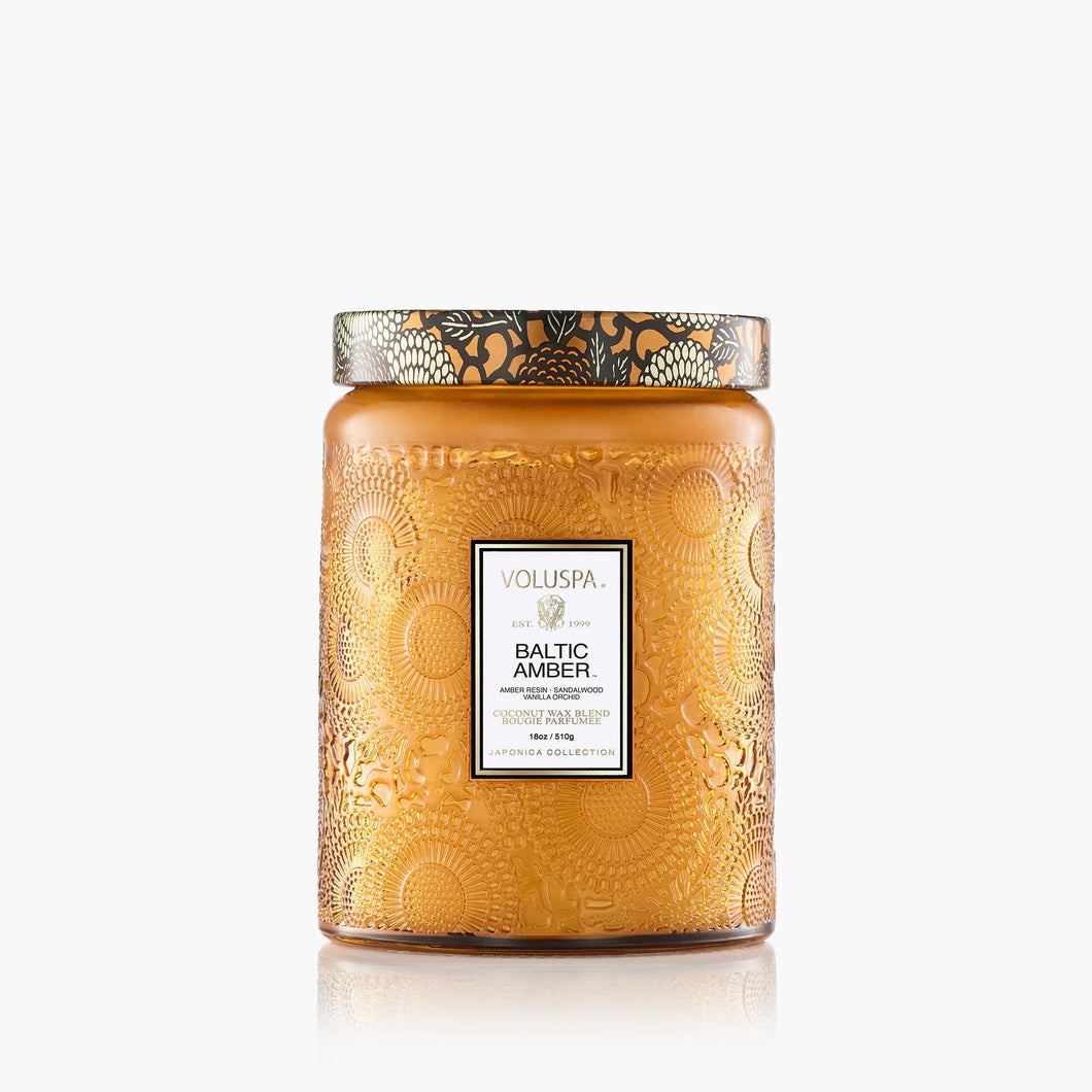 Voluspa 18oz Glass Jar Candle – Lit Decor and Gift