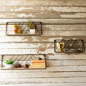 Decorative Wood & Metal Wall Shelves