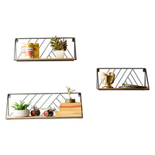 Load image into Gallery viewer, Decorative Wood &amp; Metal Wall Shelves